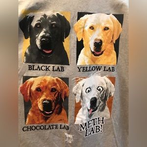 AMERICAN FIDO Funny dog t-shirt.labs Labrador retrievers New with tags size XXL